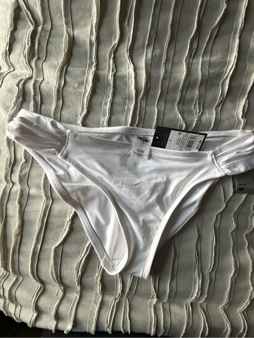 NWT Target (L) Hipster Bikini Swim Bottom White - Picture 2 of 4
